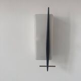 Vintage wall lamp, opaline and brass, France 1960