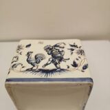 Vintage ceramic and wood salt box