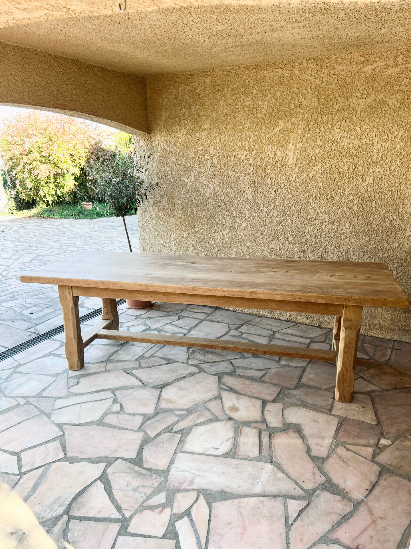 Large farmhouse table - solid oak - drawer