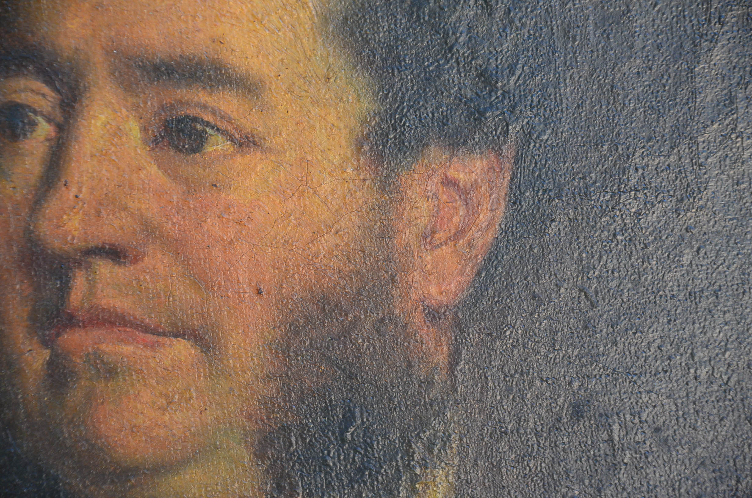 Portrait 19th oil on canvas painting by Eugene Renouard 1866