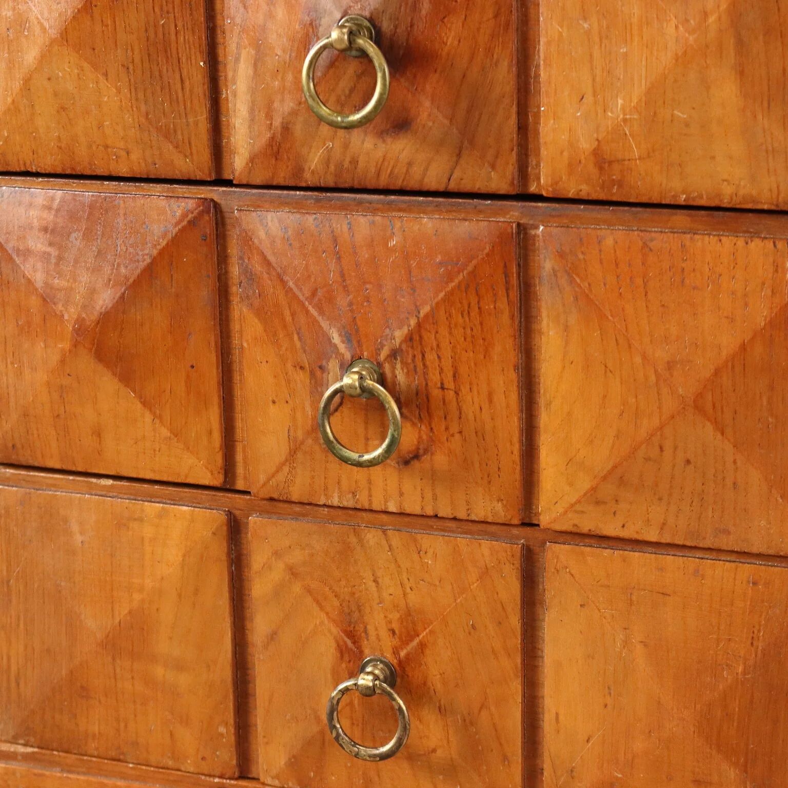 Vintage rustic buffet veneered in oak, Italy, 1950s.