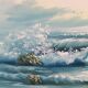 Tableau vagues bleues