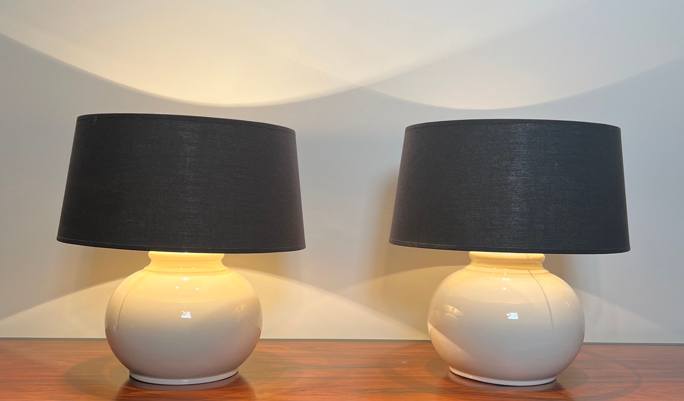 Pair of ceramic lamps