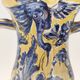 Vintage Handmade Yellow and Blue Glazed Ceramic Amphora by Zulimo Aretini, Italy