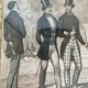 Antique print framed "Le Follet" men's suits