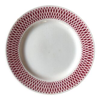 Badonviller half-porcelain dessert plate with lattices