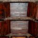 Antique polychrome Tibetan altar cabinet with deer and flowers.