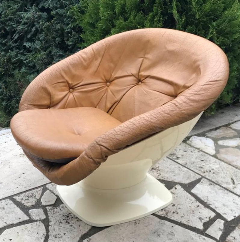 French Plastic Club Chair by Raphael Raffel, 1970s
