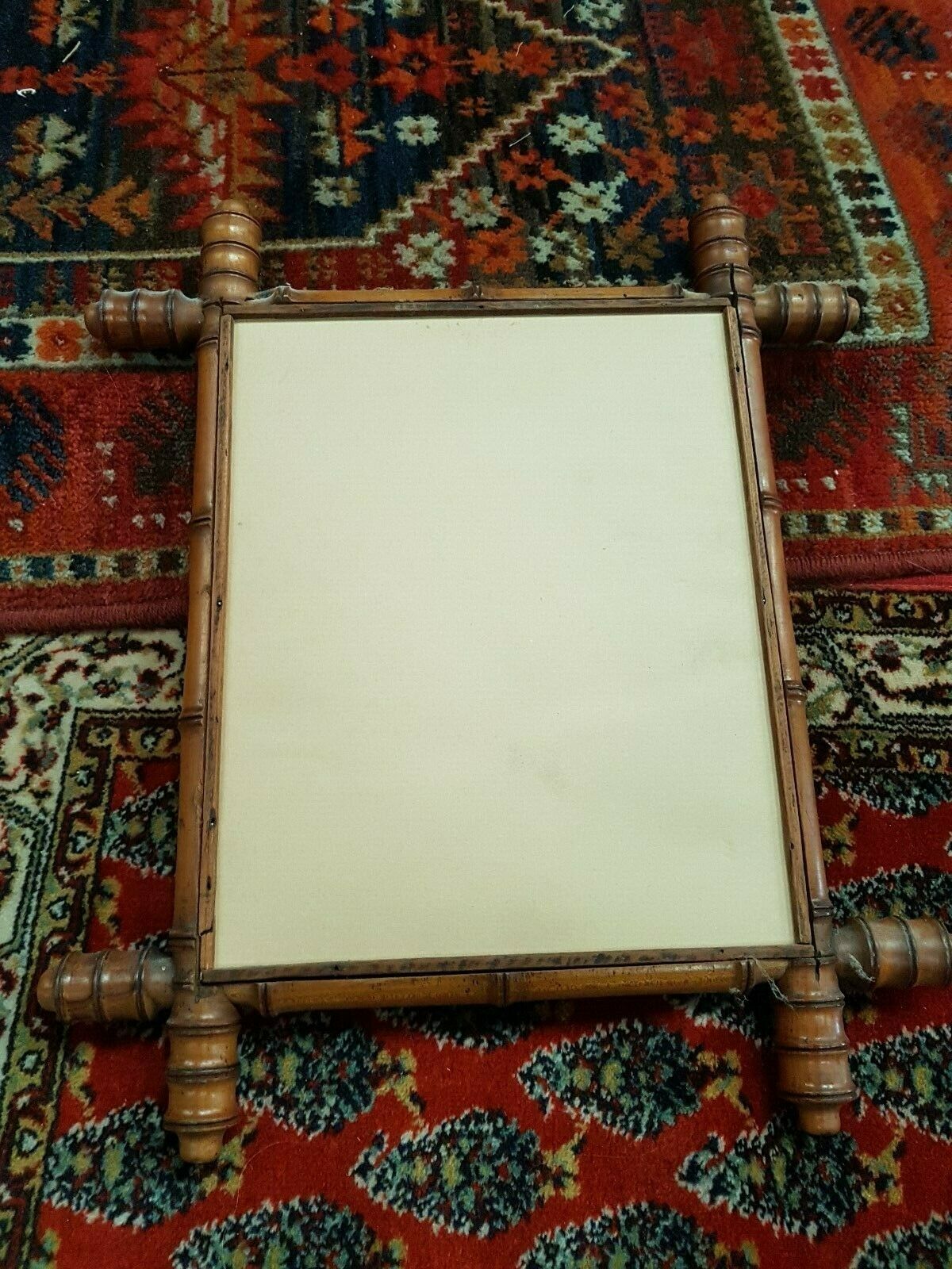 Mirror around wooden bamboo style 44x39 cm