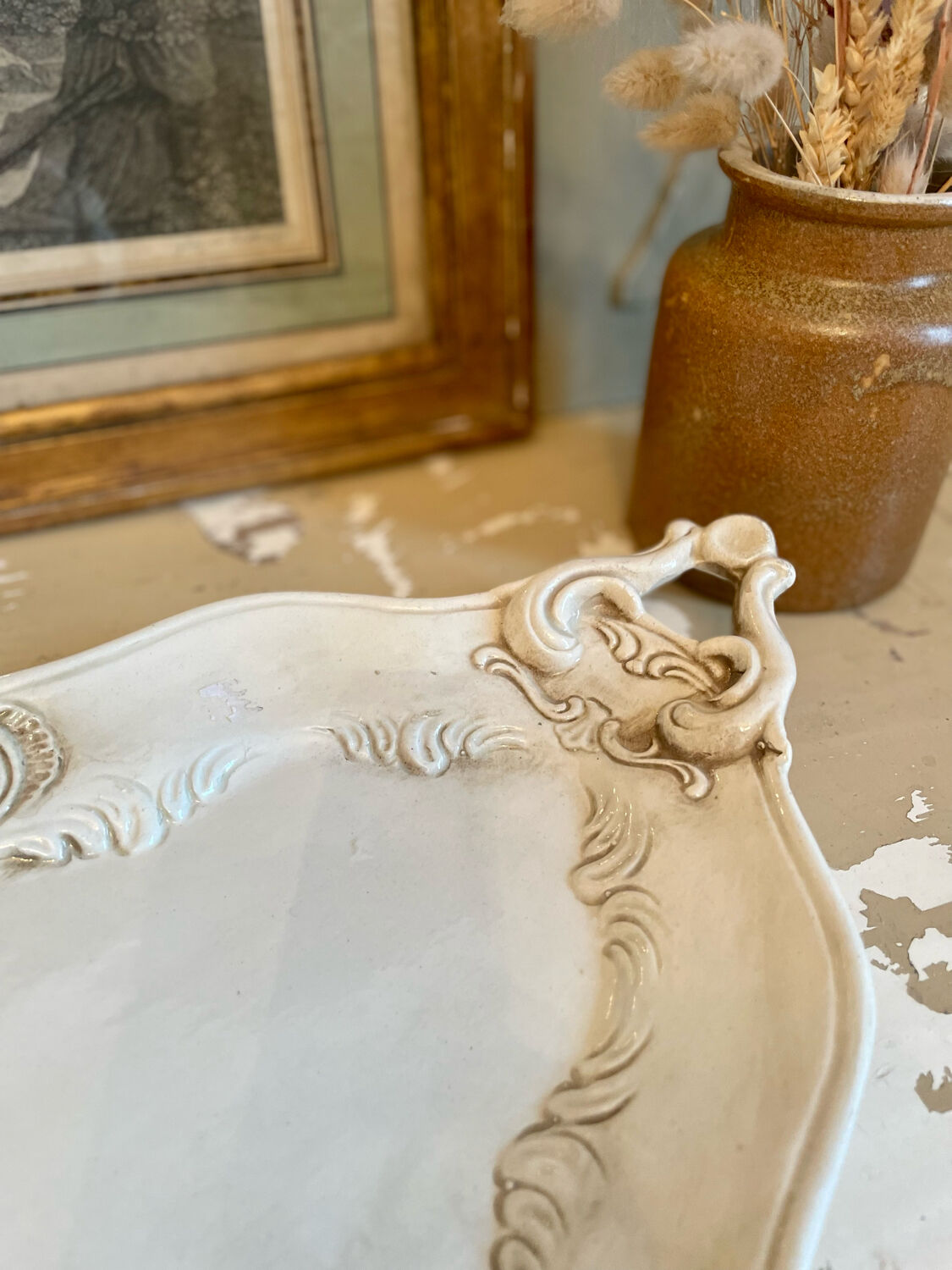 Aged white porcelain dish