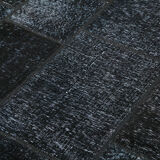 Handwoven anatolian contemporary 172 cm x 243 cm black patchwork carpet