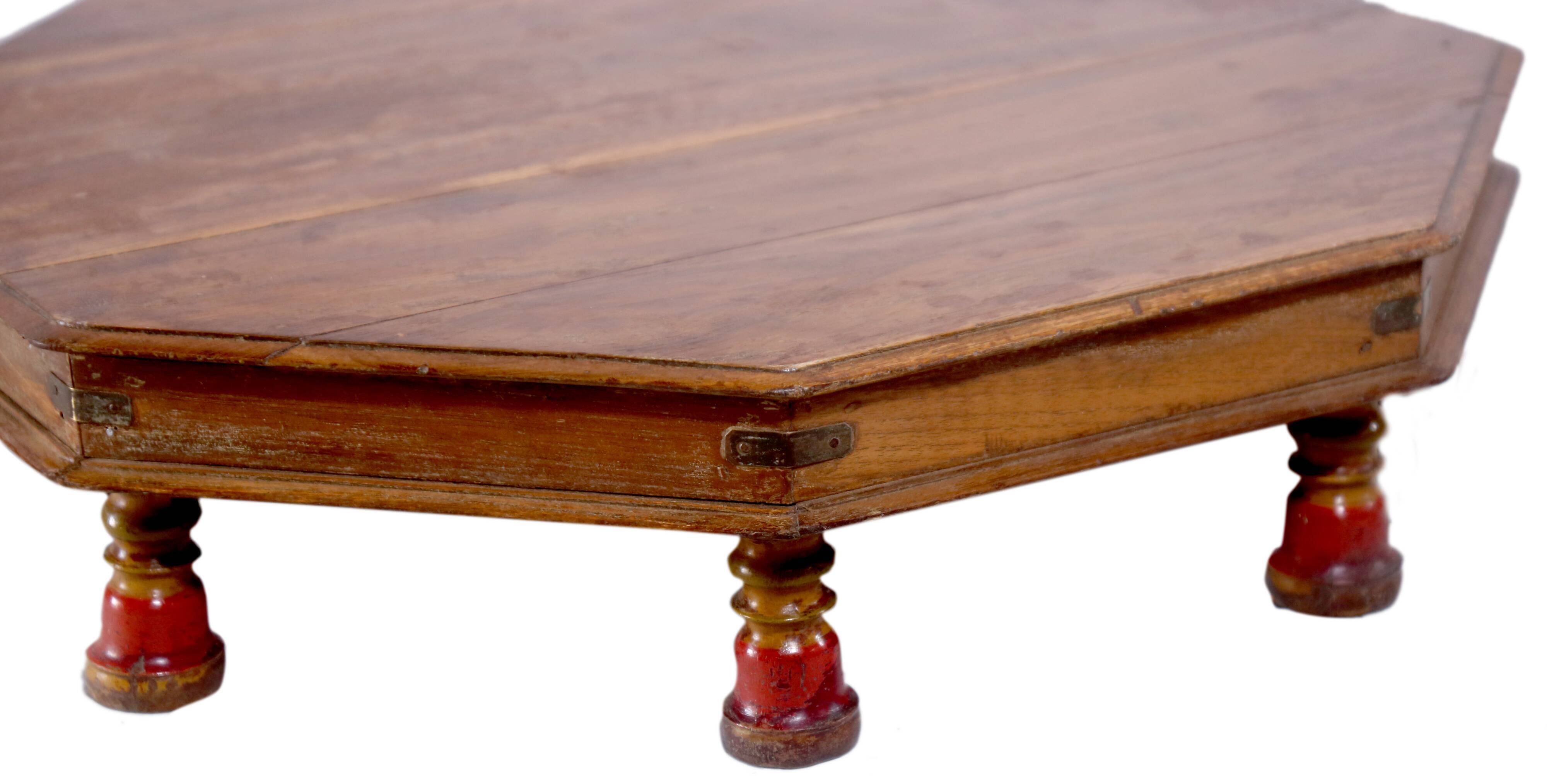 Bajoot tea table in ancient burmese teak