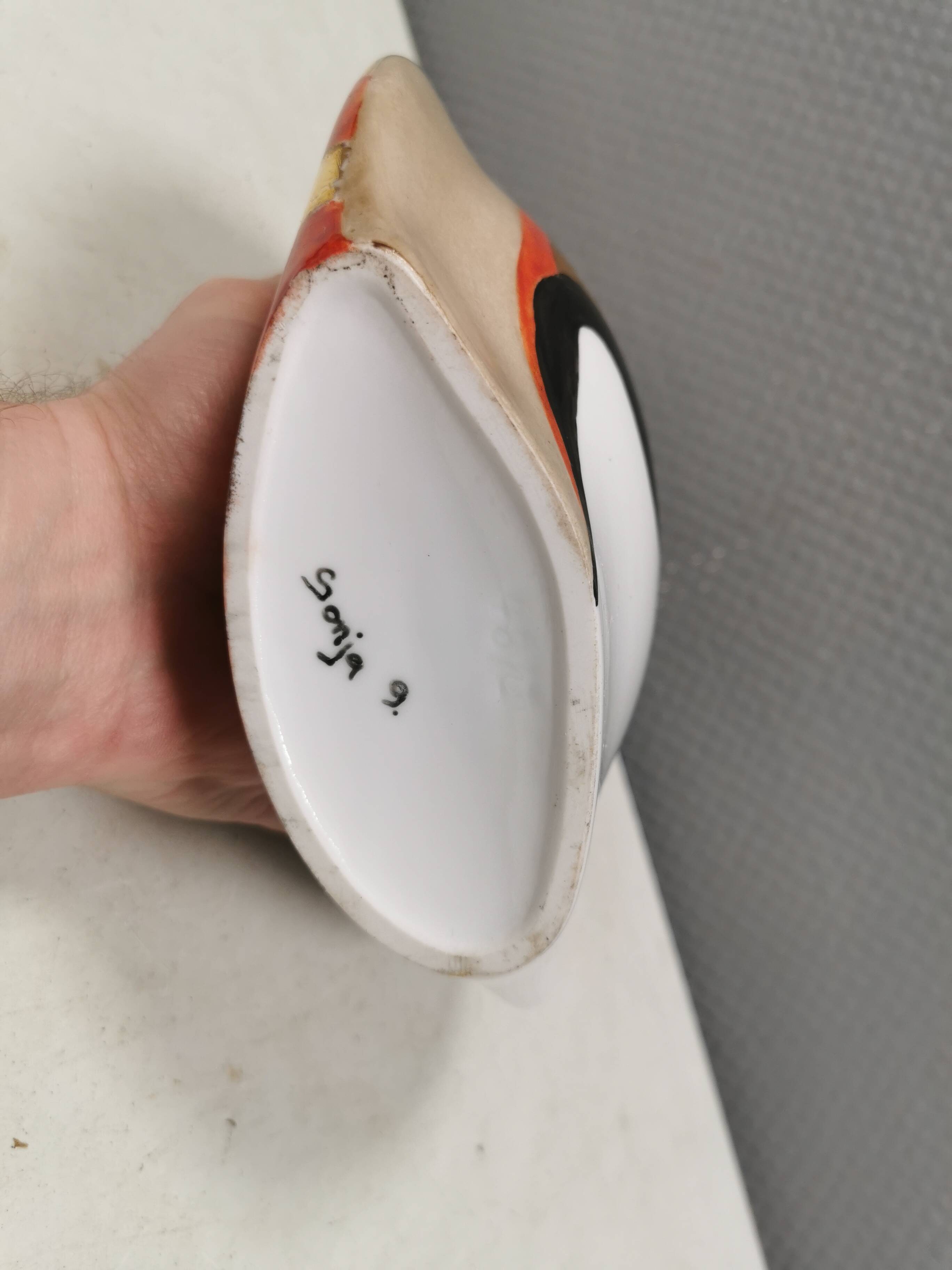 Vase with a motif, in an abstract style.