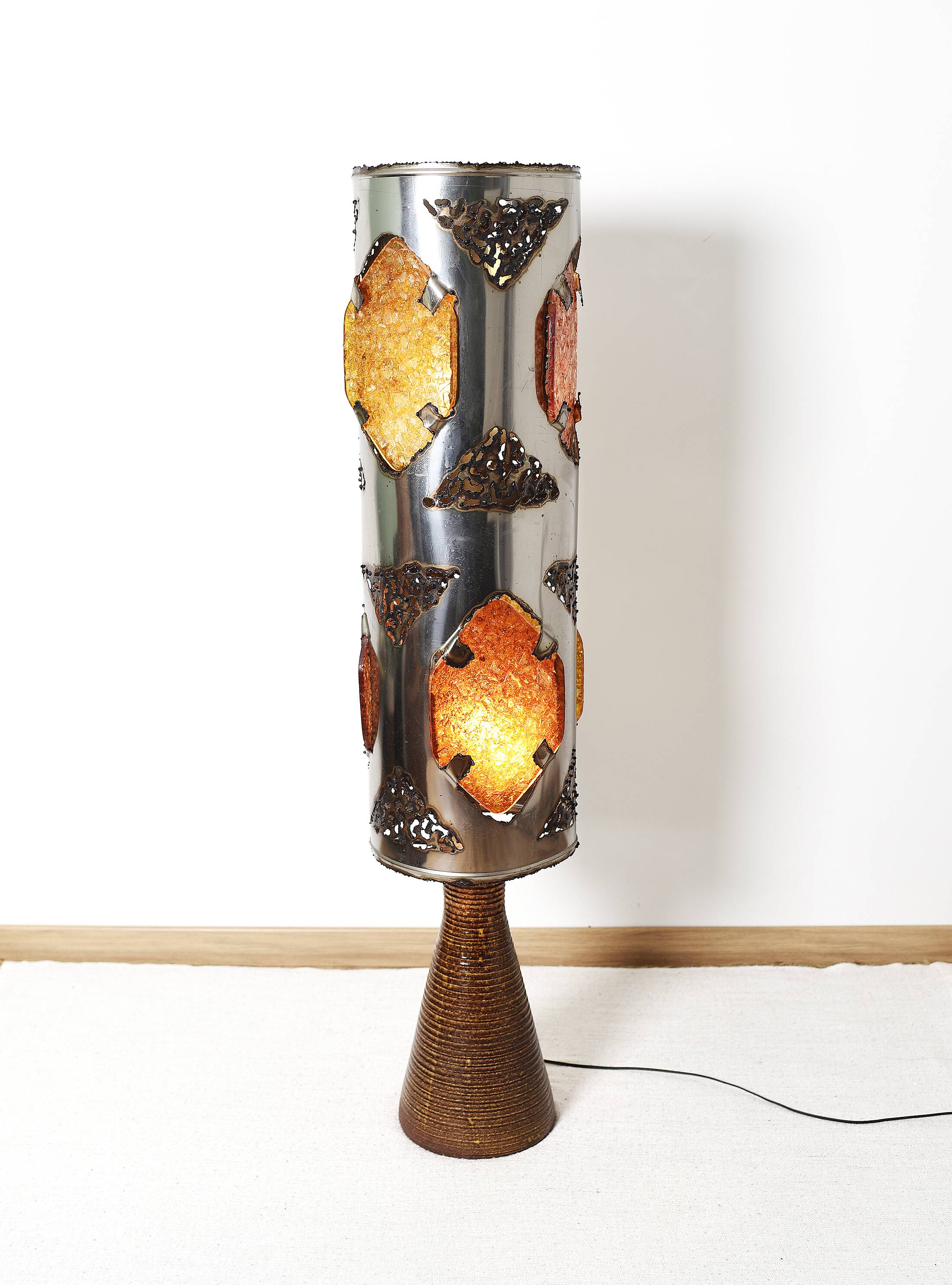 Brutalist ceramic lamp from Accolay