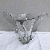 Vase ancien forme coupe verre moule transparent design vintage