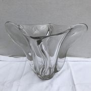 Vase ancien forme coupe verre moule transparent design vintage