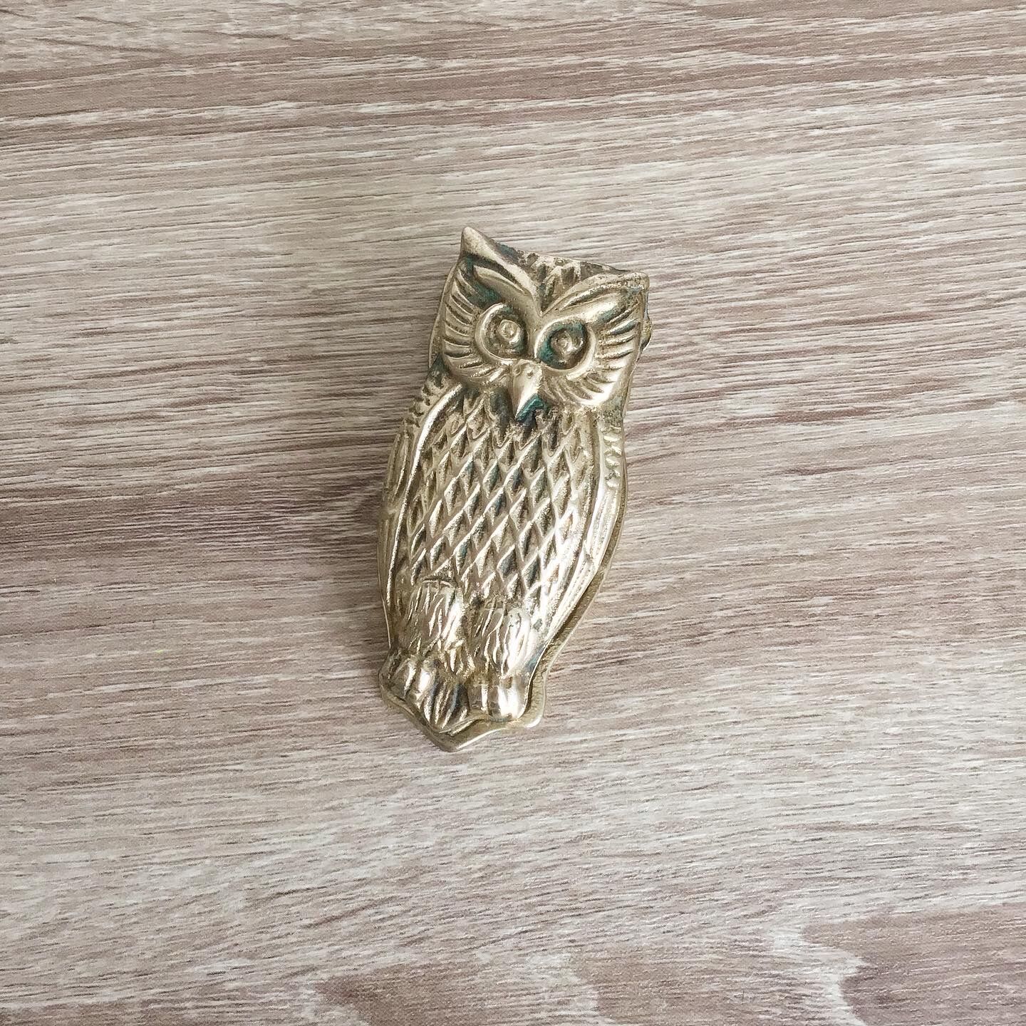 Vintage owl brass paper or mail clip