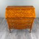 Louis XV style writing desk with a drop-leaf, made of veneer and marquetry, 19th century.