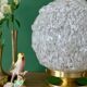 Vintage Art Deco globe table lamp in white Clichy glass