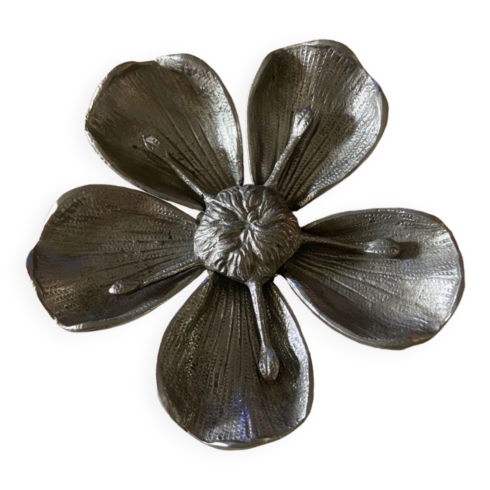 Vintage silver metal ashtray