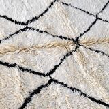 Berber carpet Beni Ouarain white 230 x 140 cm