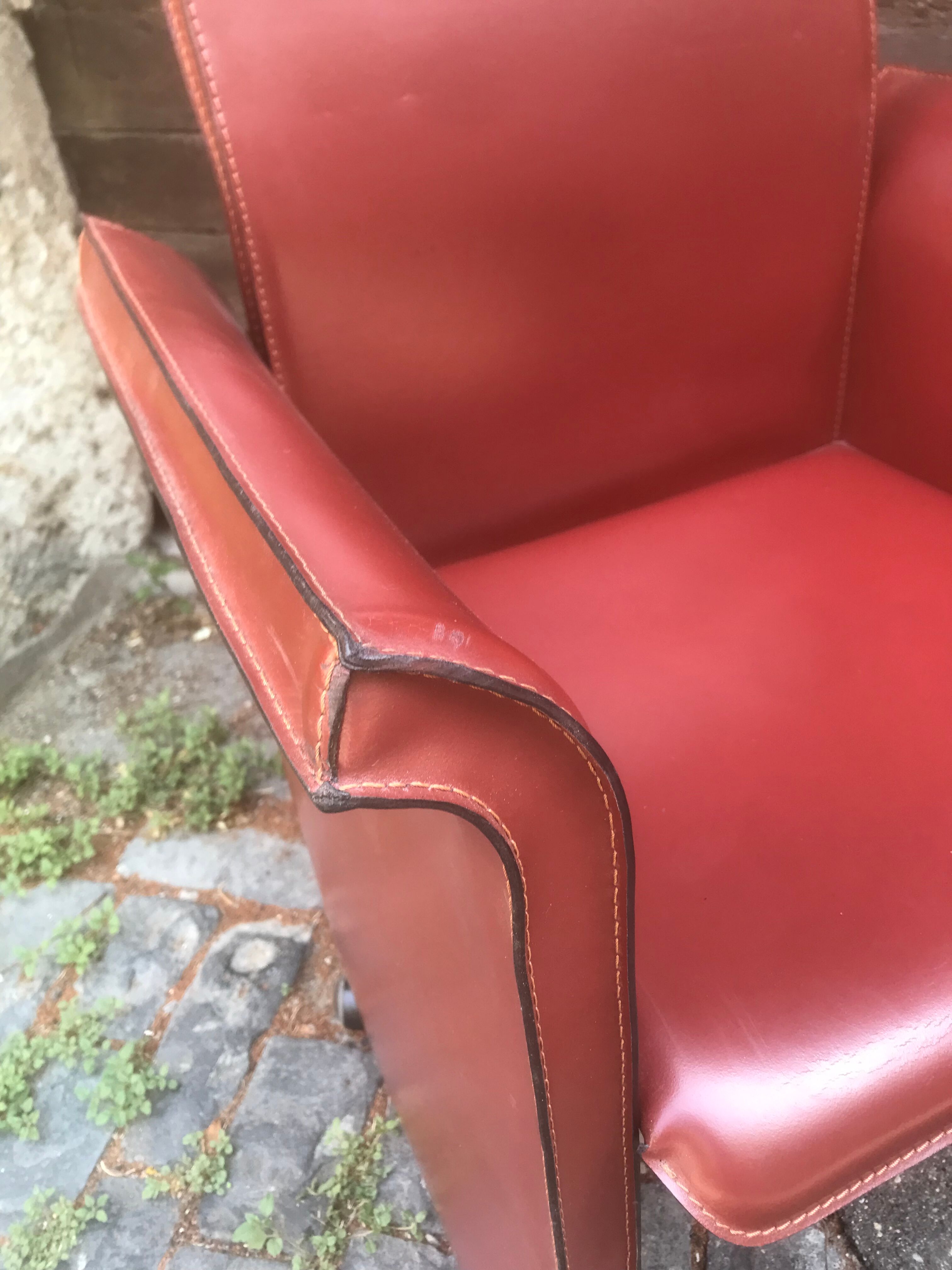 Pair of leather armchairs 1970