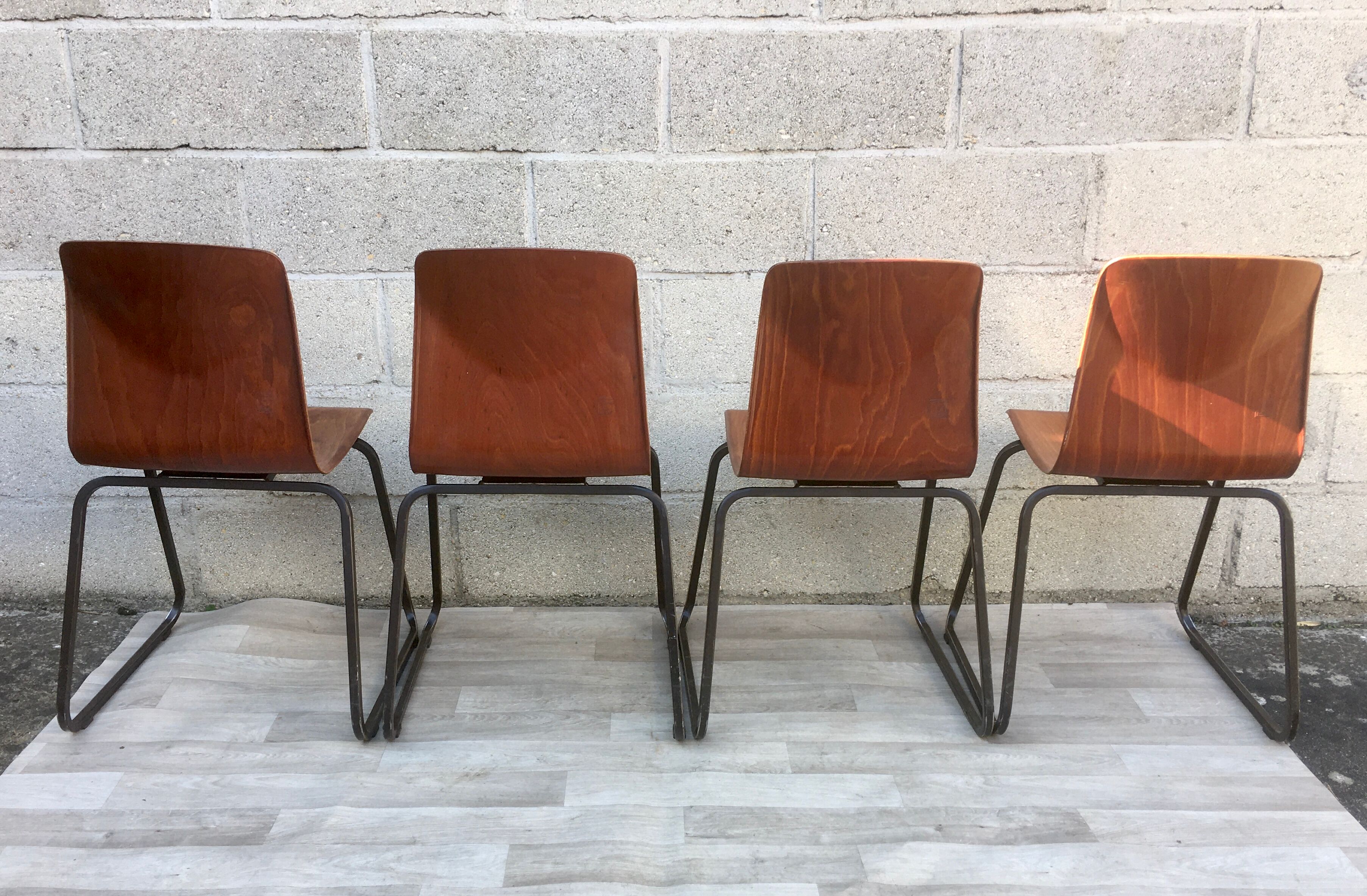Set of 4 chairs Galvanitas S23 oak