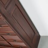 Antique Mahogany Filing Cabinet with Roll Down Tambour Doors, USA circa 1920