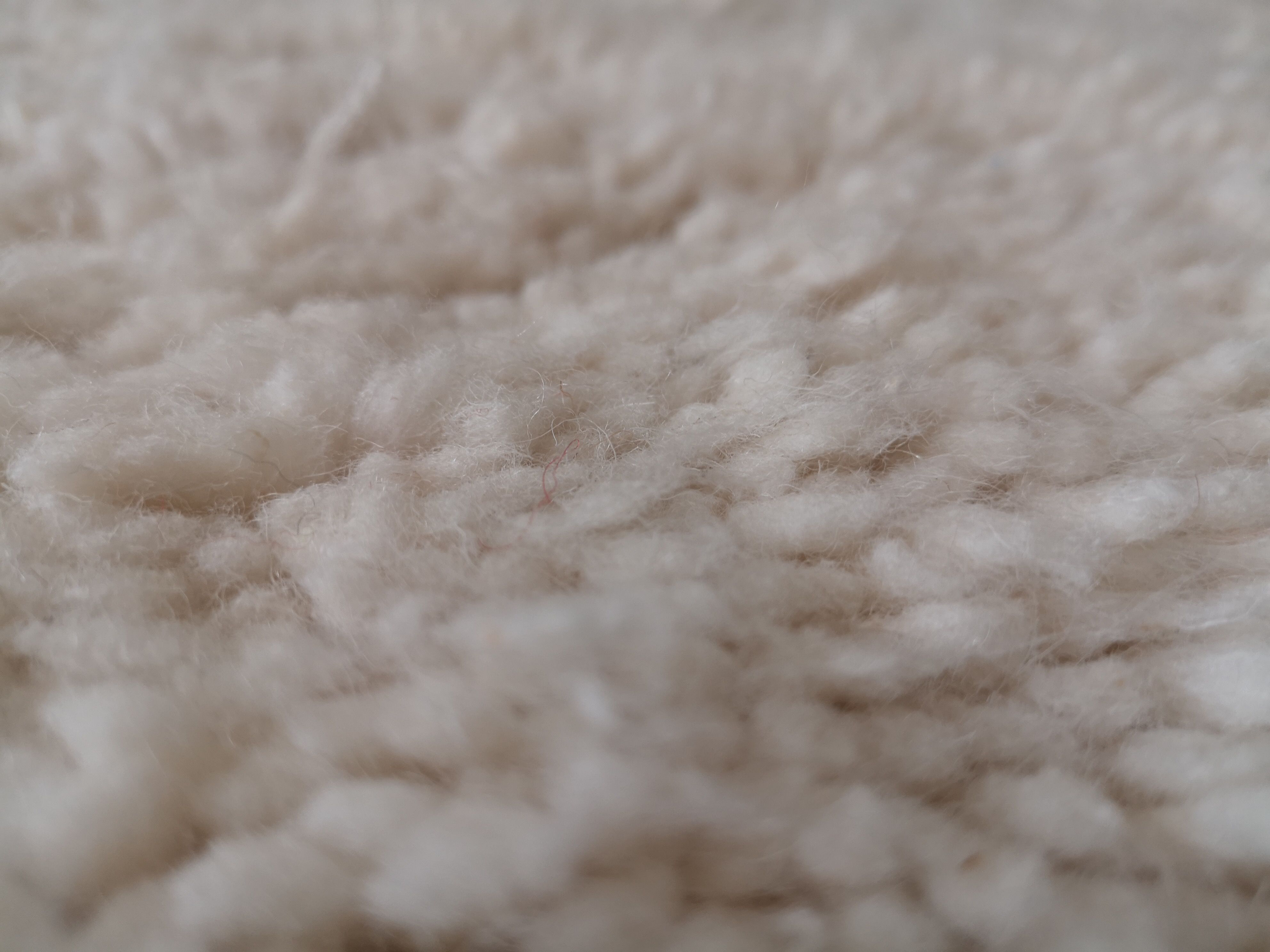 Berbere carpet plain ecru 100% virgin wool, 230x133 cm