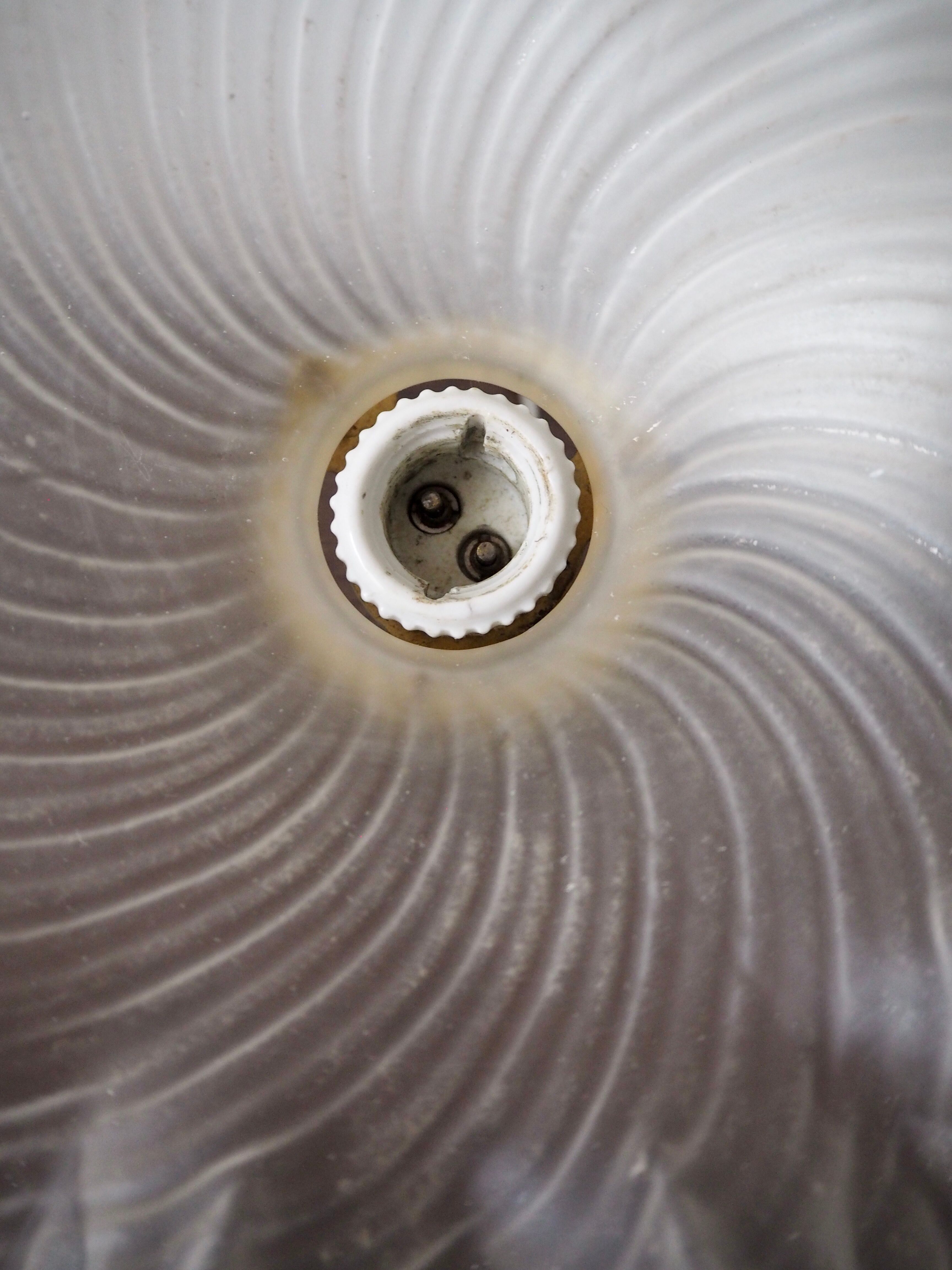Pair of frosted glass flower pendant lamps