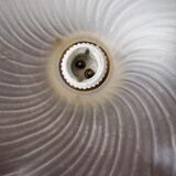 Pair of frosted glass flower pendant lamps