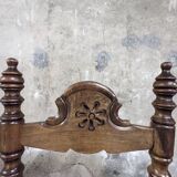 Set of 4 wooden and straw chairs