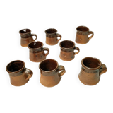 Service à café vintage de 8 tasses en grès