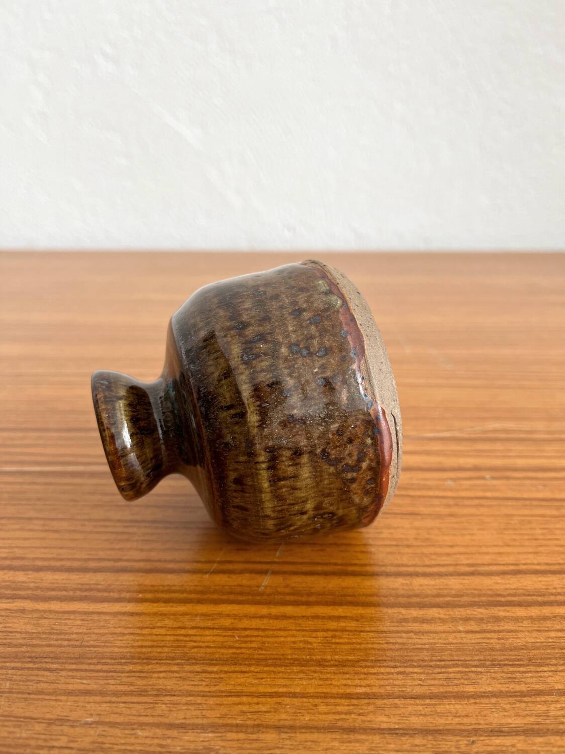 Vintage flamed stoneware vase