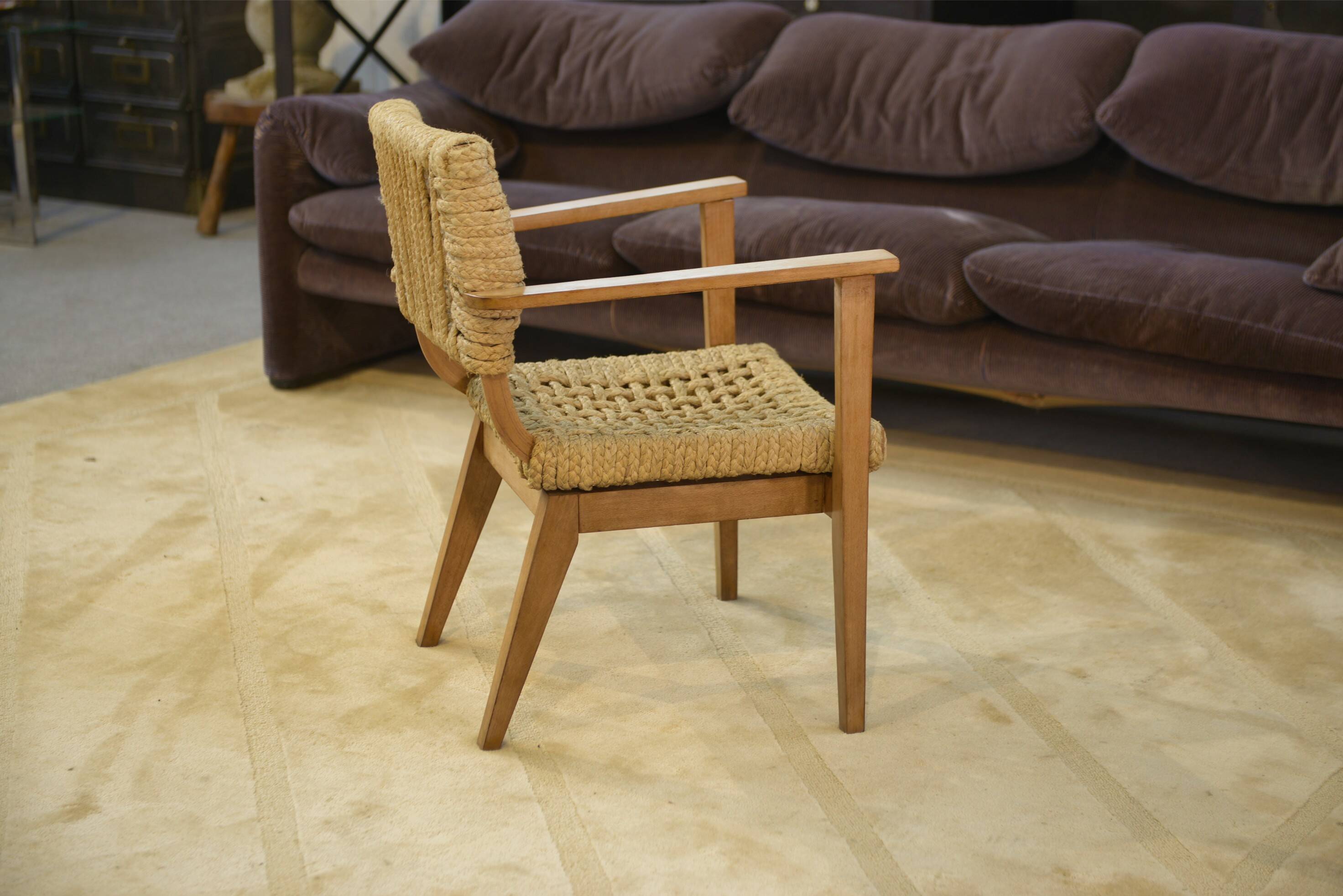 Armchair by Adrien Audoux and Frida Minet for Vibo Vesoul 1940s