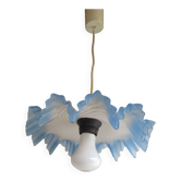 Suspension lampshade opaline blue edge