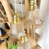 Vintage tulip lamps in customizable iridescent glass