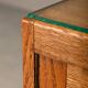 Art Deco Amsterdam School Nightstands pair in oak and glass, 1930s Netherla