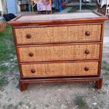 Commode rotin et bambou