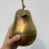 Pear fruit golden brass box