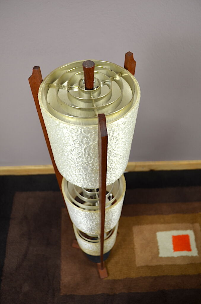 Lamppost Design Scandinavian teak and Perspex Vintage 1960