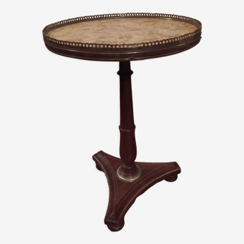 Empire style pedestal table with marble top