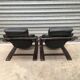 Paire de fauteuils kroken cuir design 1970