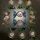 Set of Murano glass candy shaped knife holders