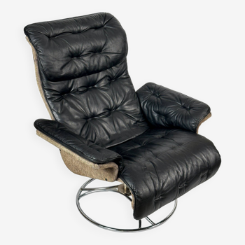 Vintage Leather Armchair by Söderberg, Sweden 1970s