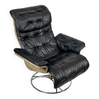 Fauteuil Vintage en Cuir par Söderberg, Suède 1970s