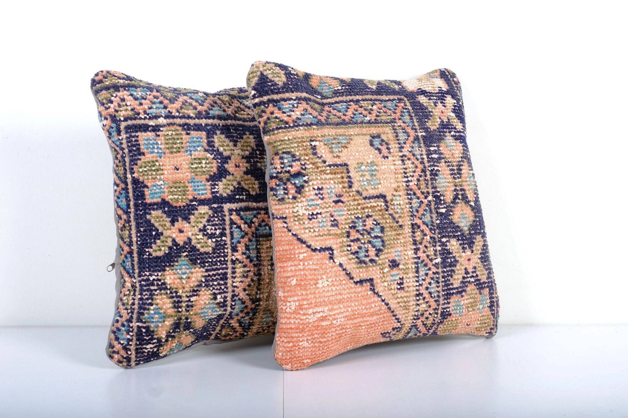 Set of 2 vintage Turkish cushion covers 41x41 cm