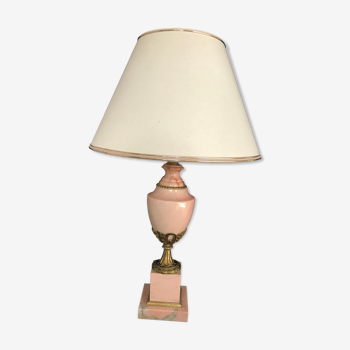 Lamp in pink marble and bronze