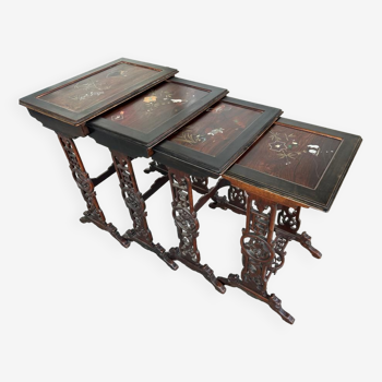 Suite of four Japanese nesting tables from the nineteenth century