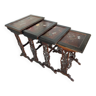 Suite of four Japanese nesting tables from the nineteenth century